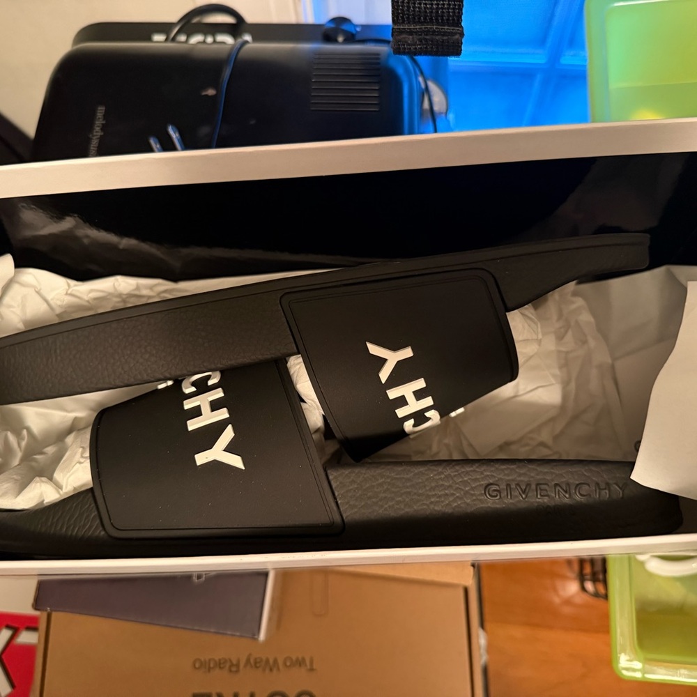 Givenchy Black Logo Slide Sandals
